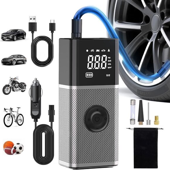 FLYKID Other - Tire Inflator Portable Air Compressor, Bike Pump, 150PSI Air Pump for Car Tires